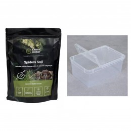 Set: substrate for spiders 3L + BraPlast Box Breeding container 10pcs - 19x12.5x7.5 cm 1.3 L TRANSPARENT