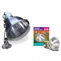 Zestaw Oprawa Klosz do lampy grzewczej + Żarówka grzewcza Halogen Basking Spot 75W
