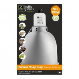 Reptile Systems Ceramic Clamp Lamp Silver MEDIUM 100W - Oprawa Klosz do Lampy Grzewczej